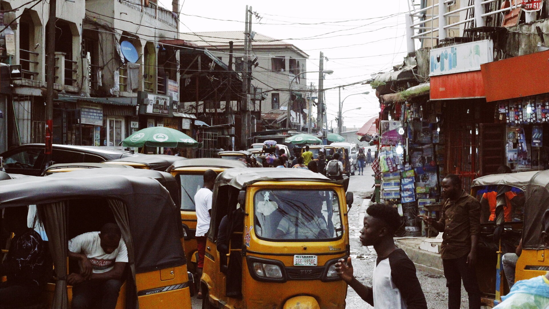 Lagos Nigeria business district street scene